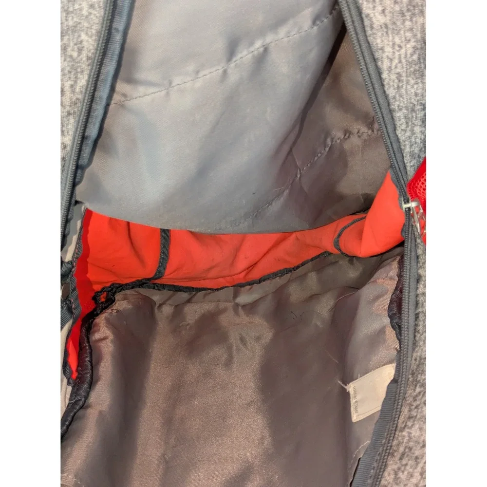 Adidas Backpack Gray Heather Red Multi Pocket School Gym Travel Bag 20x15